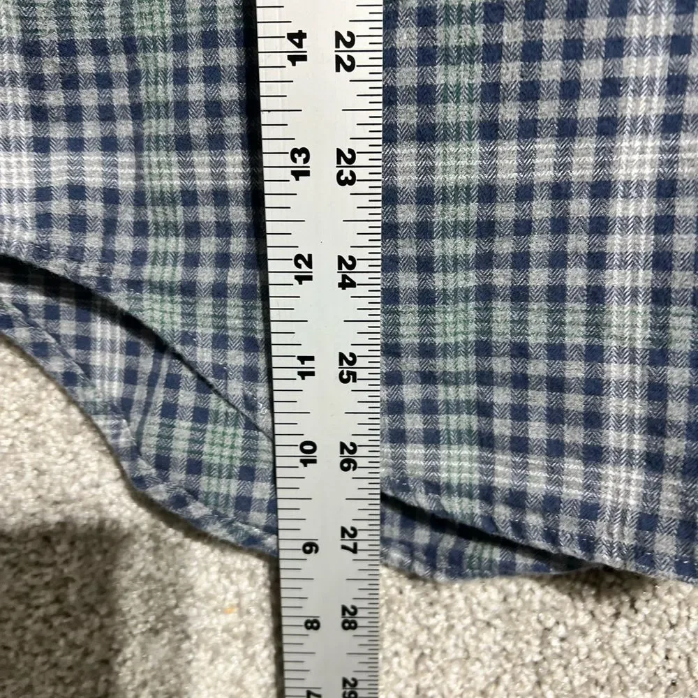 Banana Republic Men’s Grey Blue Plaid Long Sleeve Button Up Shirt Size Medium